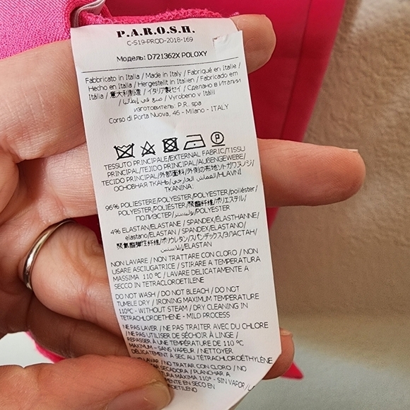 P.A.R.O.S.H. Pink Darter Waist Dress S - Picture 5 of 6